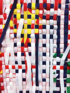 Abstract colorful woven ribbon pattern