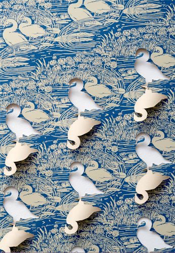The Mews, Dead Swan Wall Paper, detail