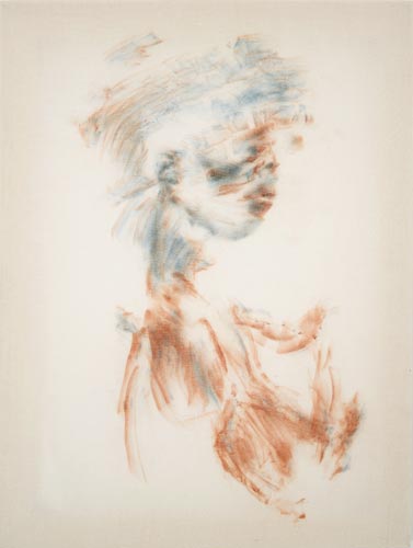 Rubbing of Me IV, 2008, conte crayon on muslin, 24"x30".